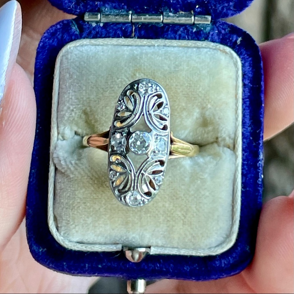 Antique 14k Platinum Diamond Ring